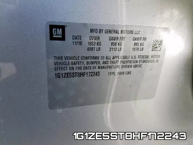 1G1ZE5ST8HF172243 фото 2