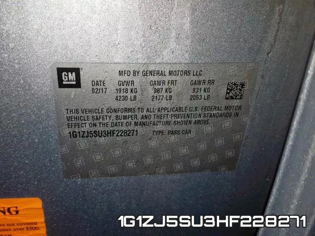 1G1ZJ5SU3HF228271 фото 2