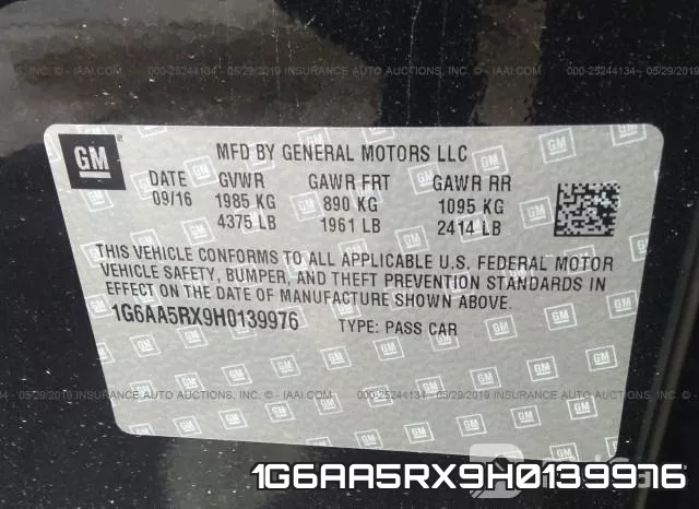 1G6AA5RX9H0139976 фото 10