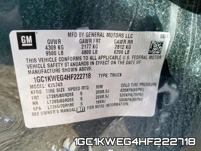 1GC1KWEG4HF222718 фото 2