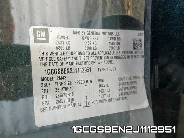 1GCGSBEN2J1112951 фото 2