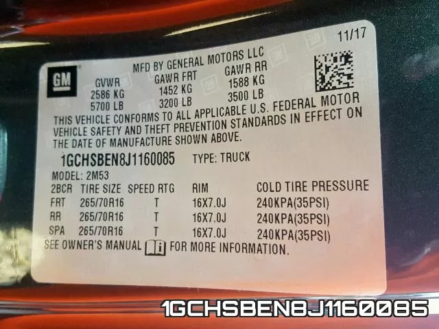 1GCHSBEN8J1160085 фото 2
