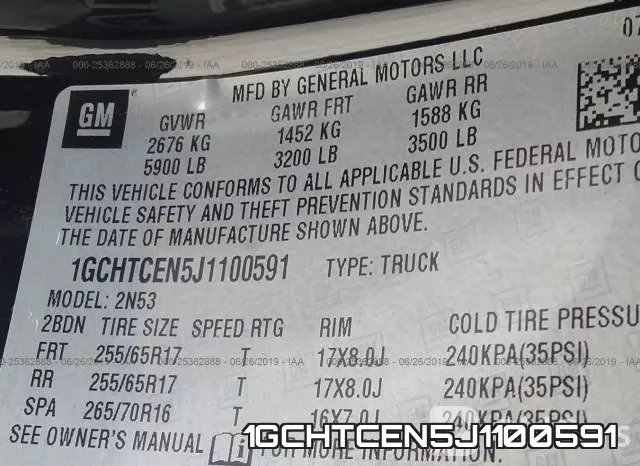 1GCHTCEN5J1100591 фото 10