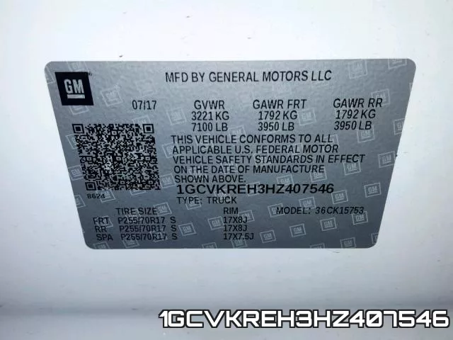 1GCVKREH3HZ407546 фото 2