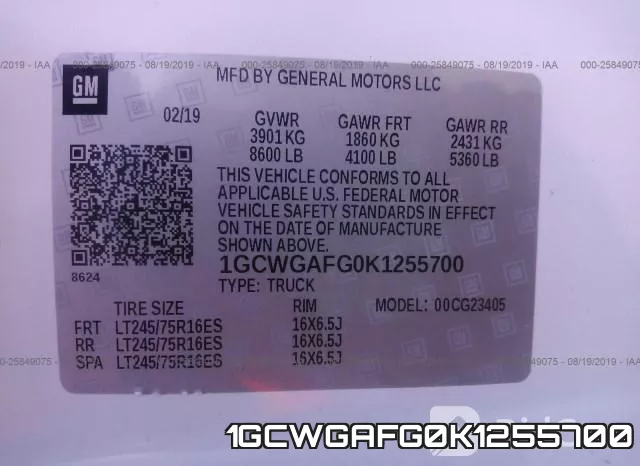 1GCWGAFG0K1255700 фото 10
