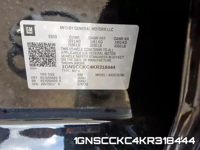 1GNSCCKC4KR318444 фото 2