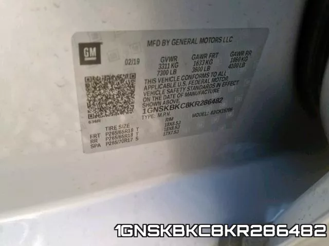 1GNSKBKC8KR286482 фото 2