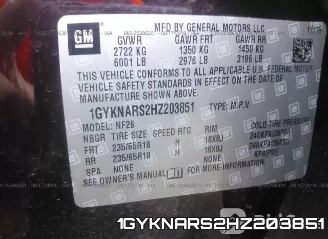 1GYKNARS2HZ203851 фото 10