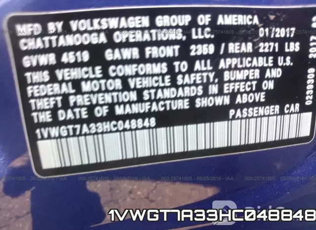 1VWGT7A33HC048848 фото 10