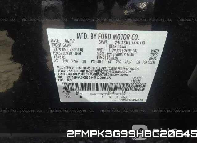 2FMPK3G99HBC20645 фото 10