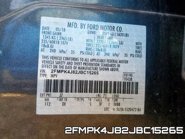 2FMPK4J82JBC15265 фото 2