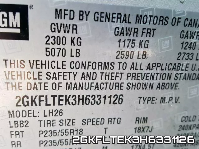 2GKFLTEK3H6331126 фото 2