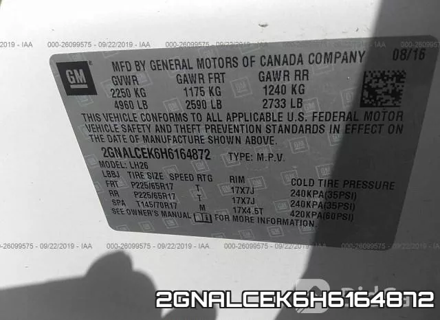 2GNALCEK6H6164872 фото 10