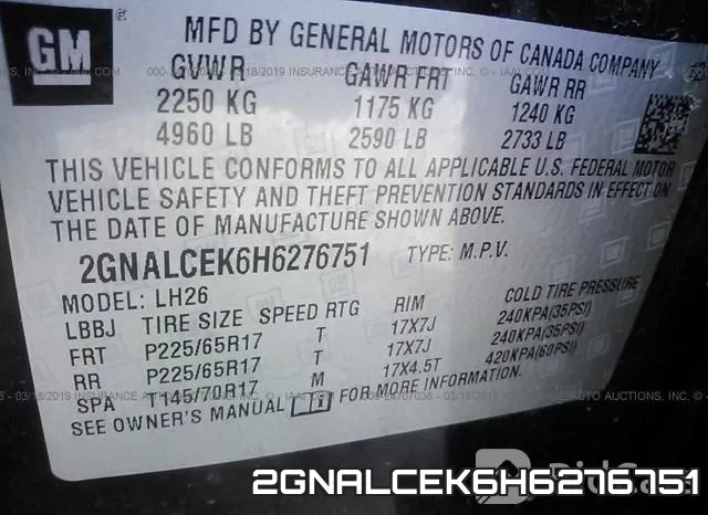 2GNALCEK6H6276751 фото 10