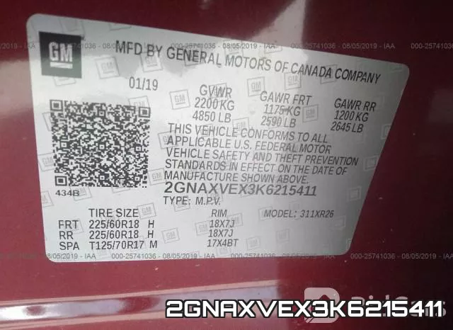 2GNAXVEX3K6215411 фото 10