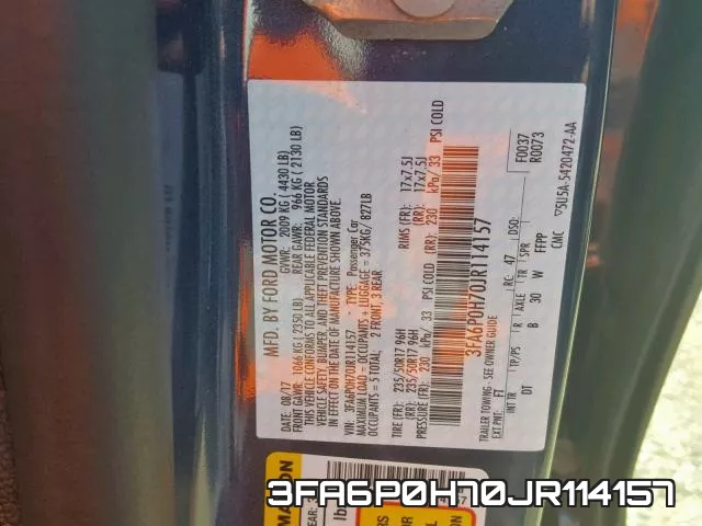 3FA6P0H70JR114157 фото 2