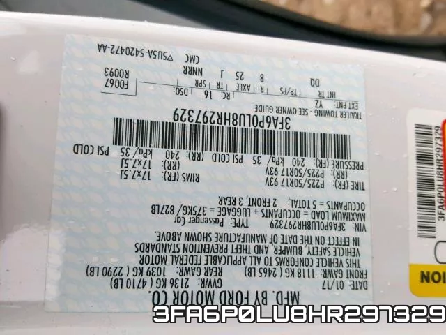 3FA6P0LU8HR297329 фото 2