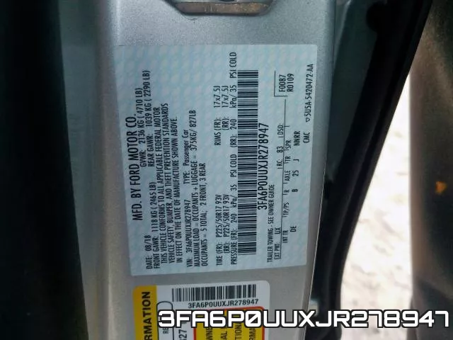 3FA6P0UUXJR278947 фото 2
