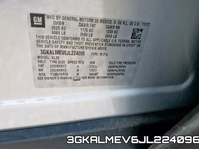 3GKALMEV6JL224096 фото 2