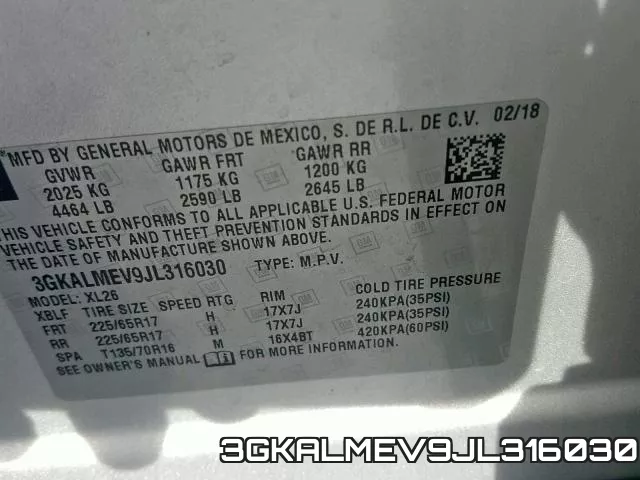 3GKALMEV9JL316030 фото 2