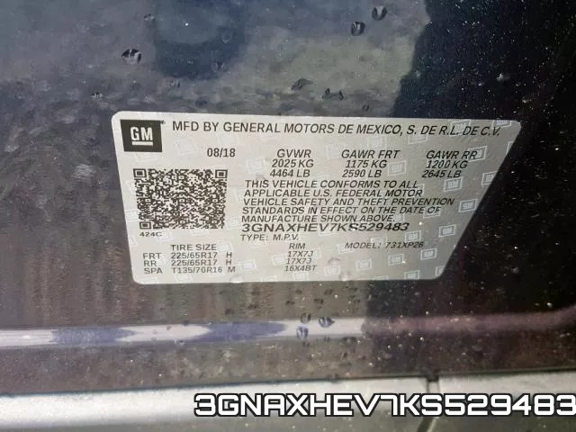3GNAXHEV7KS529483 фото 2