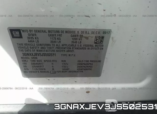 3GNAXJEV3JS502531 фото 10