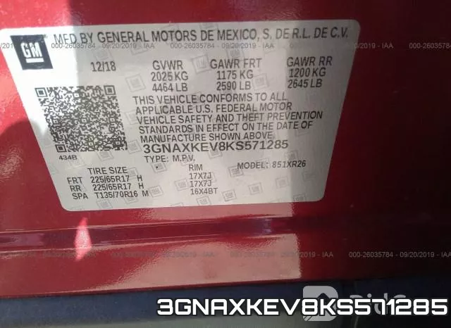 3GNAXKEV8KS571285 фото 10