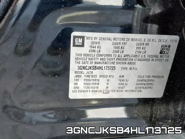 3GNCJKSB4HL173725 фото 2