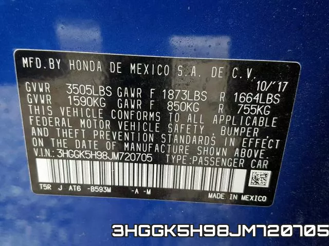 3HGGK5H98JM720705 фото 2