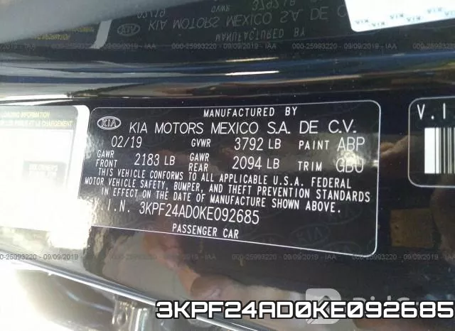 3KPF24AD0KE092685 фото 10