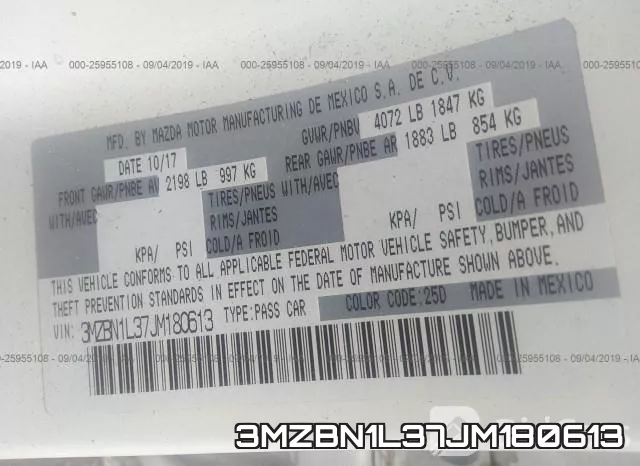 3MZBN1L37JM180613 фото 10