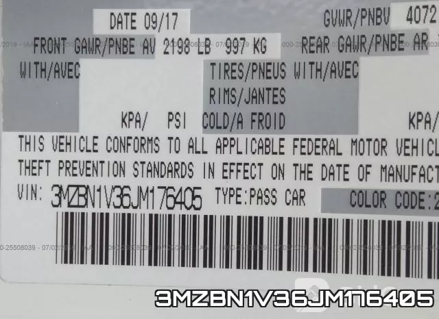 3MZBN1V36JM176405 фото 10