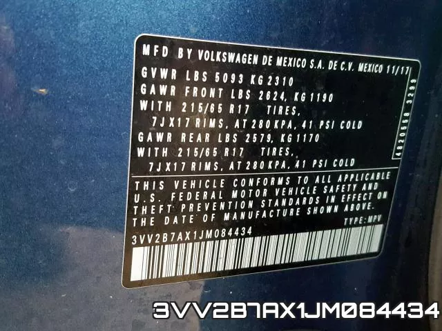 3VV2B7AX1JM084434 фото 2