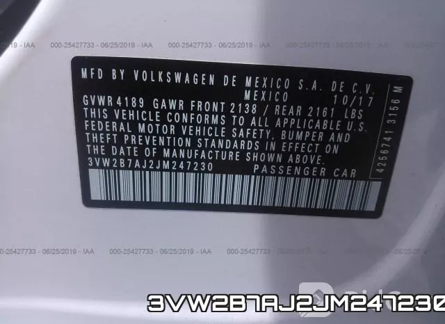 3VW2B7AJ2JM247230 фото 10
