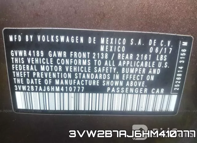 3VW2B7AJ6HM410777 фото 10