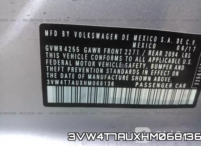 3VW4T7AUXHM068136 фото 10