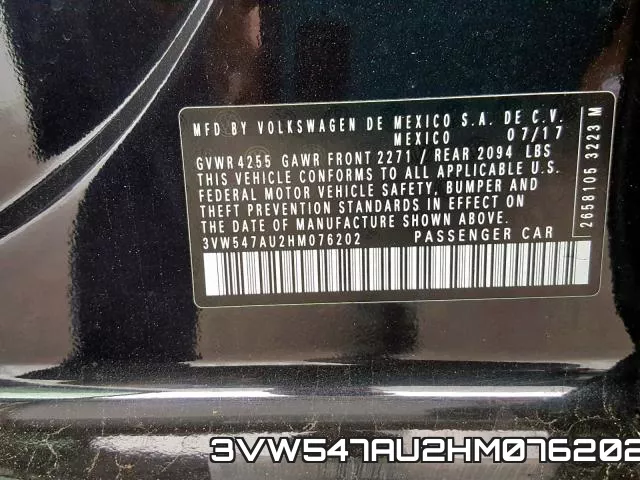 3VW547AU2HM076202 фото 2