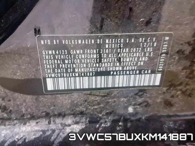 3VWC57BUXKM141887 фото 2
