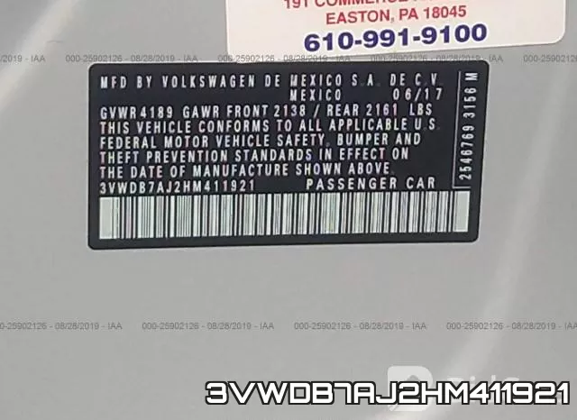 3VWDB7AJ2HM411921 фото 10