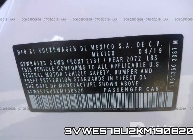 3VWE57BU2KM190820 фото 10