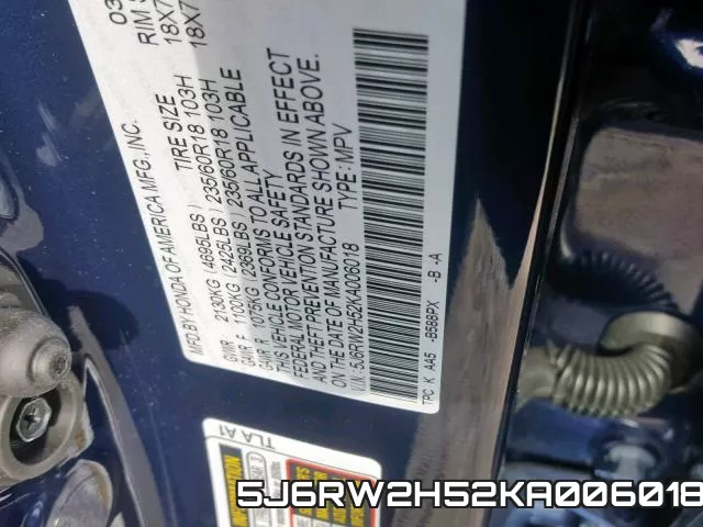 5J6RW2H52KA006018 фото 2