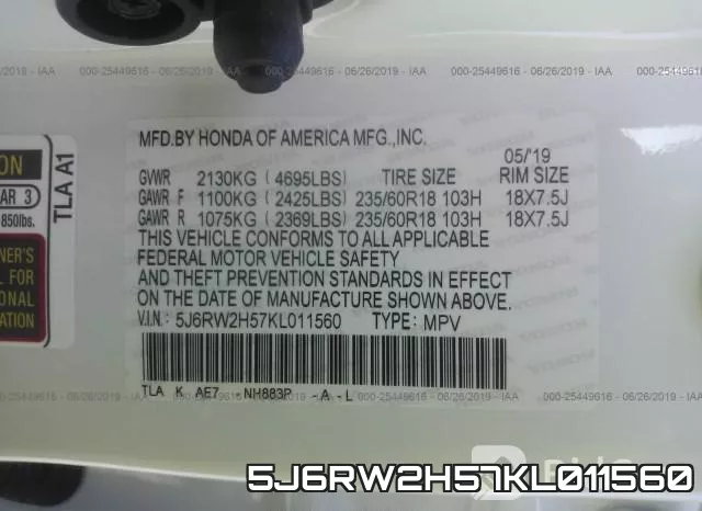 5J6RW2H57KL011560 фото 10