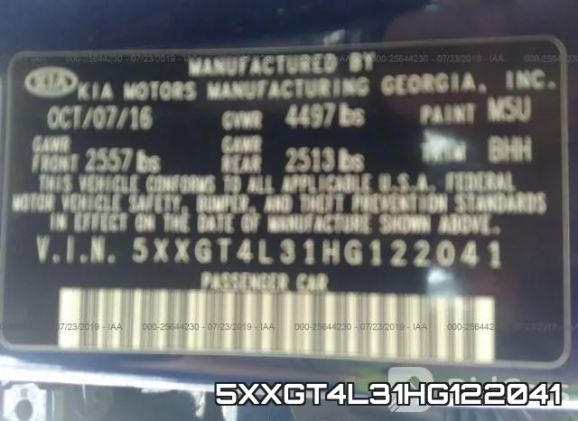 5XXGT4L31HG122041 фото 10