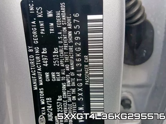 5XXGT4L36KG295576 фото 2
