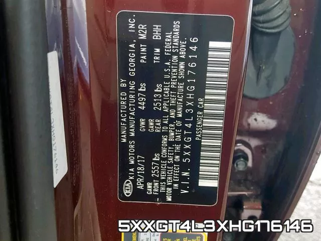 5XXGT4L3XHG176146 фото 2