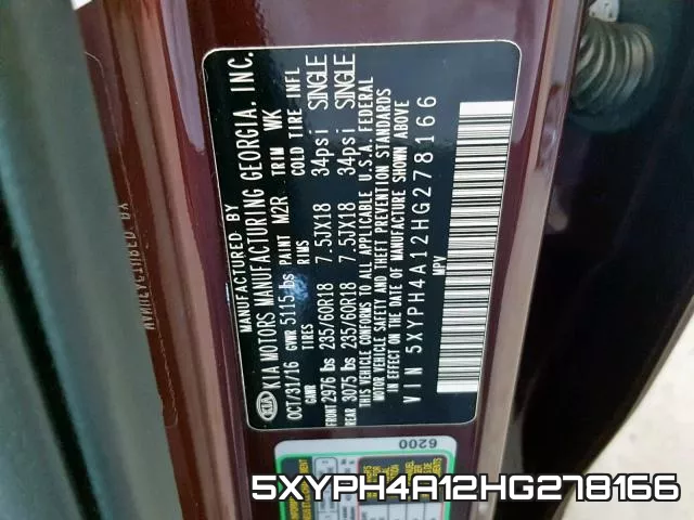 5XYPH4A12HG278166 фото 2