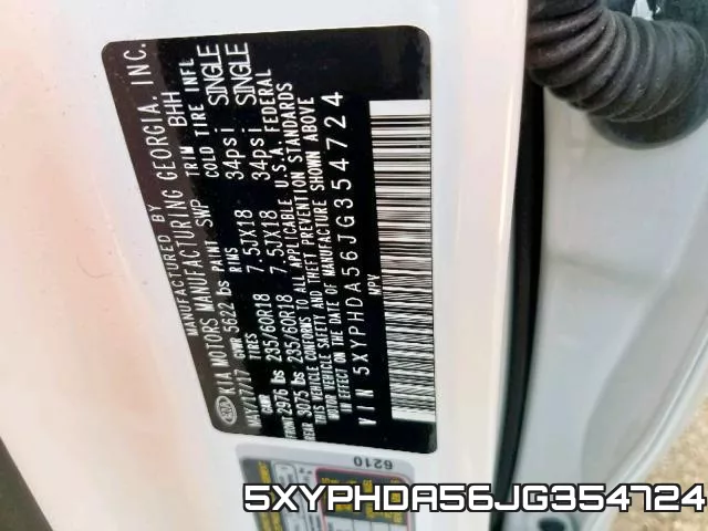 5XYPHDA56JG354724 фото 2
