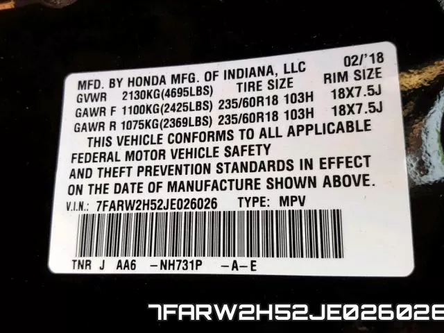 7FARW2H52JE026026 фото 2
