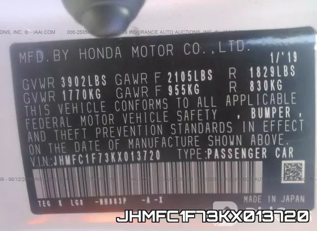 JHMFC1F73KX013720 фото 10