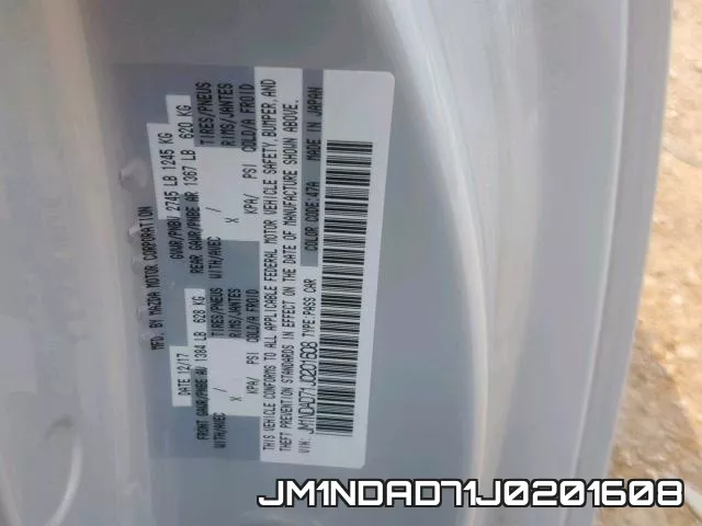 JM1NDAD71J0201608 фото 2